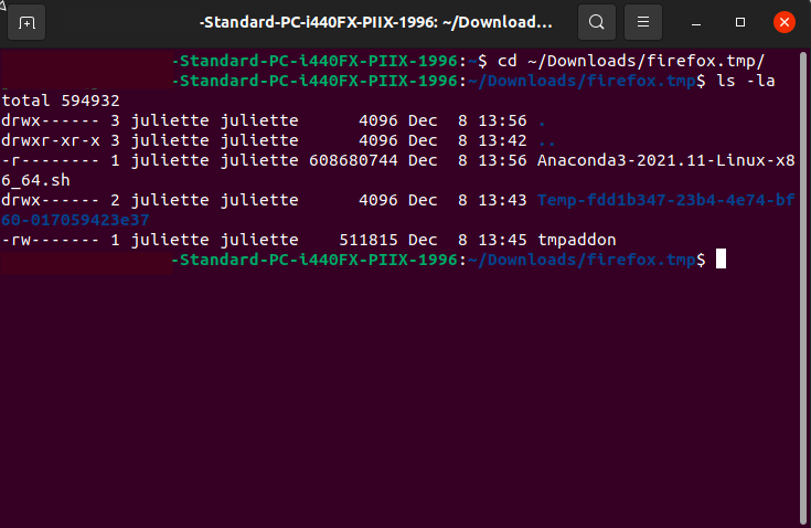 Locating the Anaconda download via the terminal