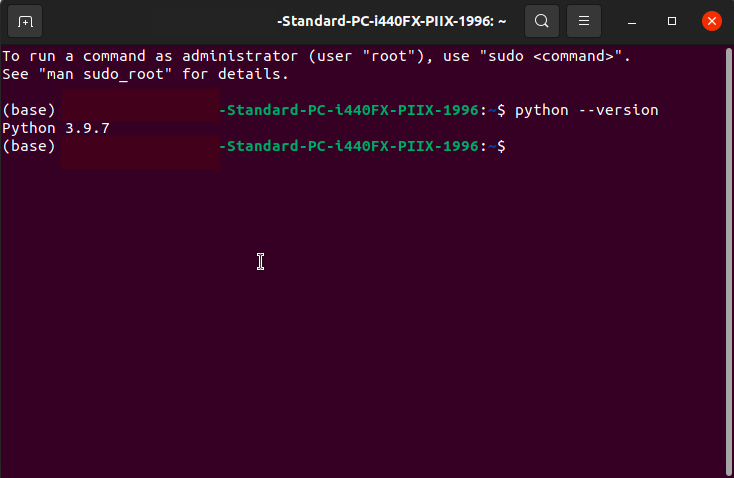 Linux Anaconda Prompt shell, checking the python version