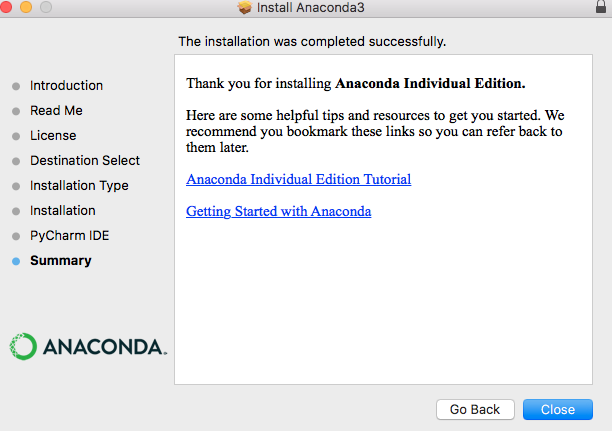 Anaconda install success