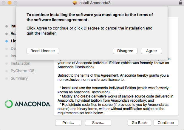 Anaconda license agreement